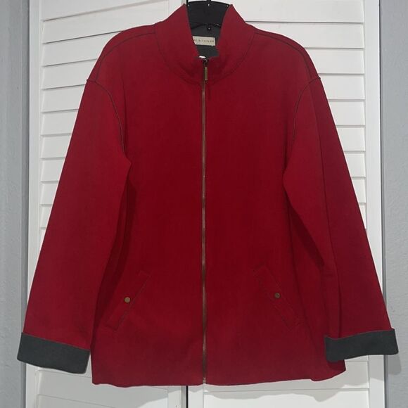 Lord & Taylor Vintage NWT Women's size L Fleece Zip-Up Cardigan Coat Mock Neck - Picture 11 of 11